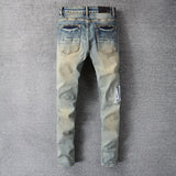 Amiri Jeans Casual Hip Hop Painted Slim Jeans Men #684