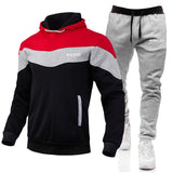 Balmain Hoodie & Sweatpant 2 Piece Set Men's Casual Patchwork Sweatshirt Hoodie Trousers Sports Suit Autumn and Winter