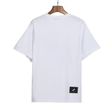 We11 Done T Shirts Color Checkered Logo Letter Offset T-shirt Solid Color Loose