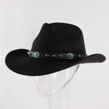 Cowgirl Hats Ethnic Style Western Style Cowboy Hat Rivet Woolen Hat