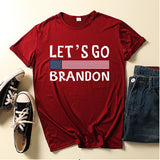 Let'S Go Brandon T Shirt Letter Short Sleeve Printed Fashion T-Shirt