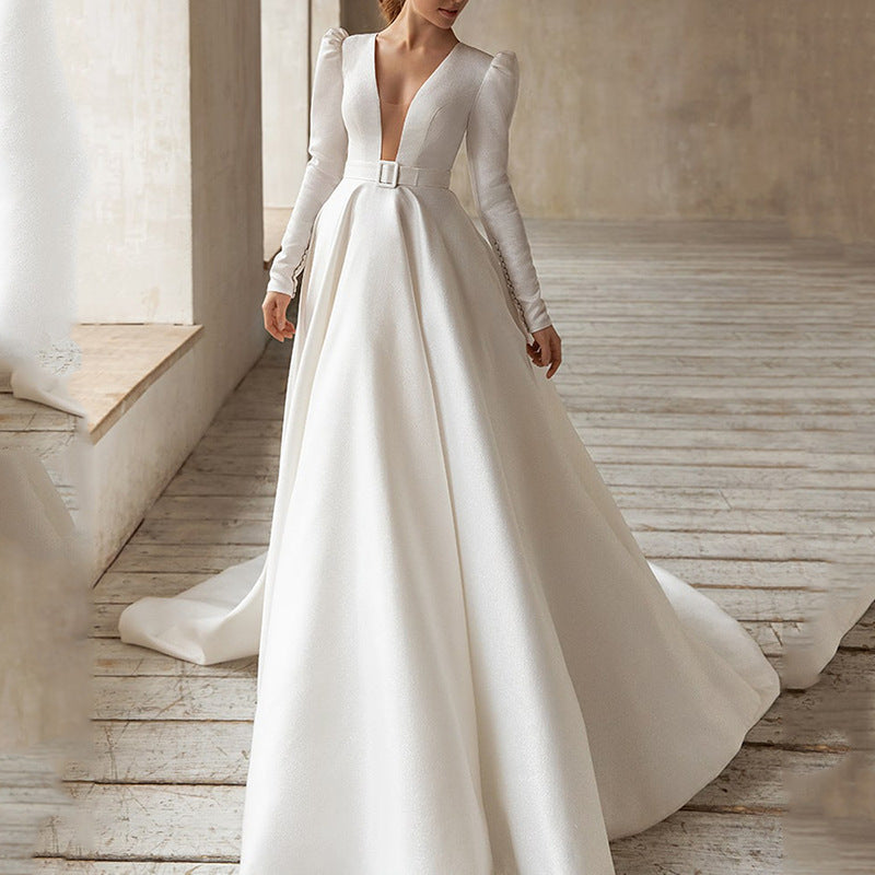 Lady Gaga Dress White Satin French Style Temperament Formal Dress