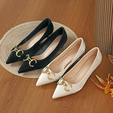 Nude Block Heels Closed Toe Stiletto Heels