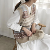 Preppy Aesthetic Sweater Short Loose Sweater Vest