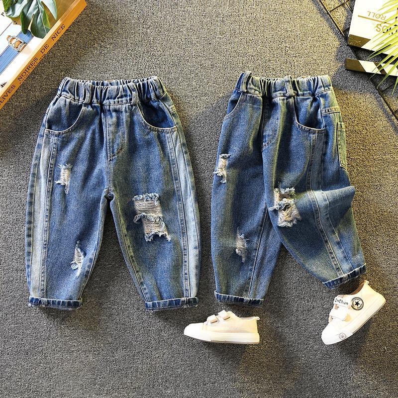 Toddler Boys Pants Boys' Ripped Jeans Spring and Autumn Loose