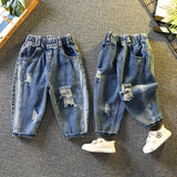 Toddler Boys Pants Boys' Ripped Jeans Spring and Autumn Loose