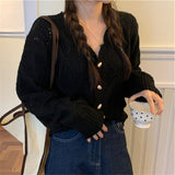 Preppy Aesthetic Sweater Spring and Autumn Sweater Women's Long-Sleeved Knitted Cardigan Jacket