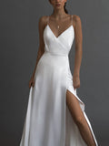 Bridesmaid Dress Spring/Summer Long Dress Sexy Spaghetti Straps Sleeveless V-neck Dress Small Dress