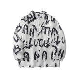 Men's Casual Suit Man Blzer Alphabet Graffiti Print Casual Suit Jacket Men's Loose Lapels Jacket Small Suit