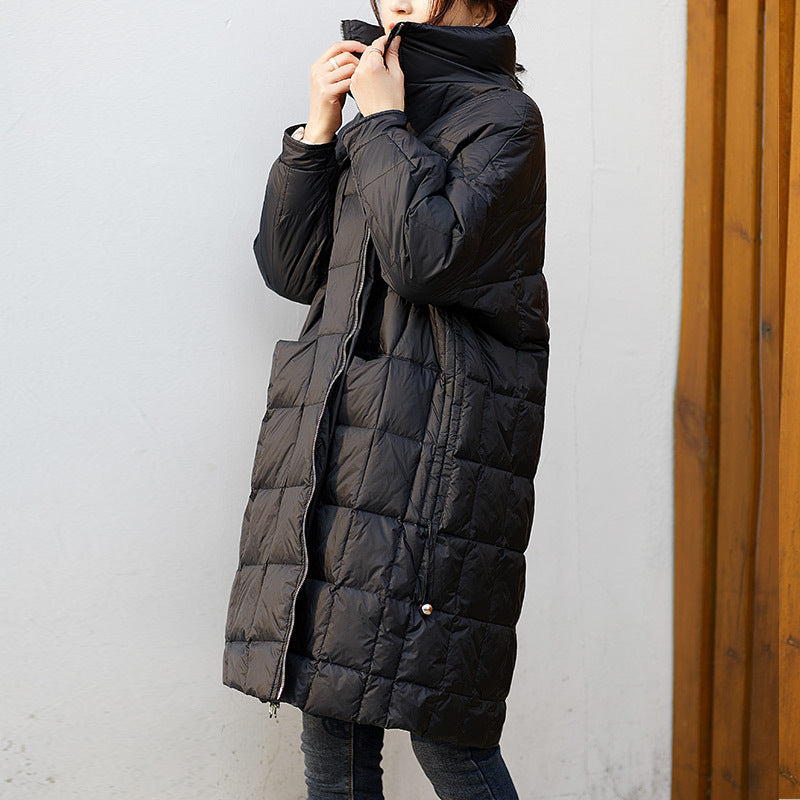 Women Winter Coats Puffer Jacket Down Coat Down Jacket Female Winter Loose Plaid White Duck Down Coat