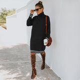 Women Fall Outfits Sweater Skirt Turtleneck Long Sleeve Knitted Dress