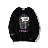 Shark Print Sweatshirts Spring Fashion Brand Round Neck Pullover Undershirt Sweater