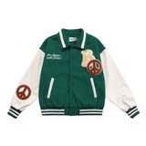 The Bears Varsity Jacket Blackair Autumn and Winter Baseball Uniform Retro Sleeve Towel Embroidery Men's and Women's Jacket Jacket