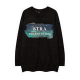 Mens Fall Outfits Loose Sweater Men's West Coast Hip Hop Print Sweater
