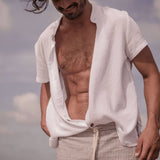 Men Hawaii Shirts Short Sleeve Loose Shirt