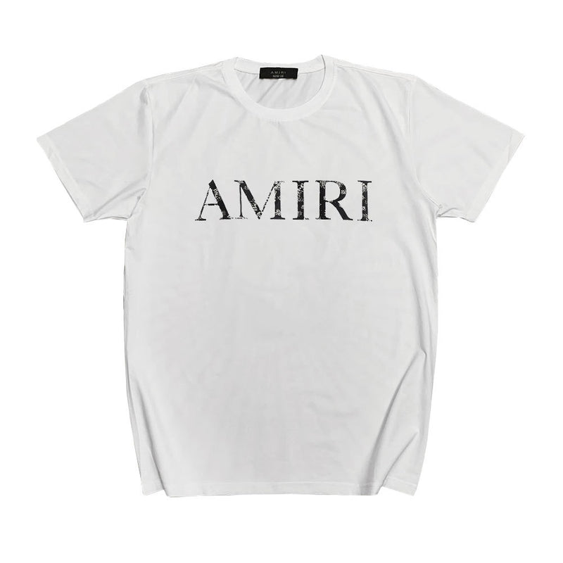 Amiri T Shirt Short Sleeve Art Letter Print Hip Hop Half Sleeve T-shirt