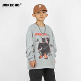 Kids Present Thoroughbred Doberman Dog Print T-Shirt Sweater Boys' Autumn Pullover