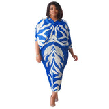 Nina Parker Graffiti Dress Batwing Sleeve Pleated Dress Reverse