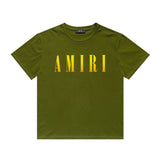 Amiri T Shirt Gradient Letter Flower Casual Hip Hop Short Sleeve T-shirt