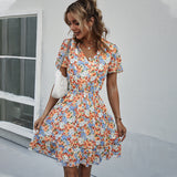 Emery Rose Dresses Casual Vacation Jumpsuit Skirt Summer Printed Lady A- line Skirt