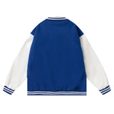 Baby Blue Varsity Jacket Spring and Autumn Baseball Uniform Men and Women Loose Jacket Coat