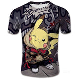 Men and Women Pokemon Pikachu T Shirt Summer Pet Pokemon Pikachu Printed Short Sleeve T-shirt