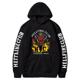Stranger Things Hellfire Club Hoodie Print Pattern Hoodie Fleece-Lined