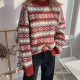 Fair Isle Sweater Cottagecore Outfits for Women Thick Thread Pullover Sweater Christmas Sweater