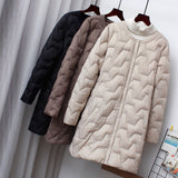Women Winter Coats Puffer Jacket Down Coat Down Jacket Women's Mid-Length Round Neck White Duck Down Coat