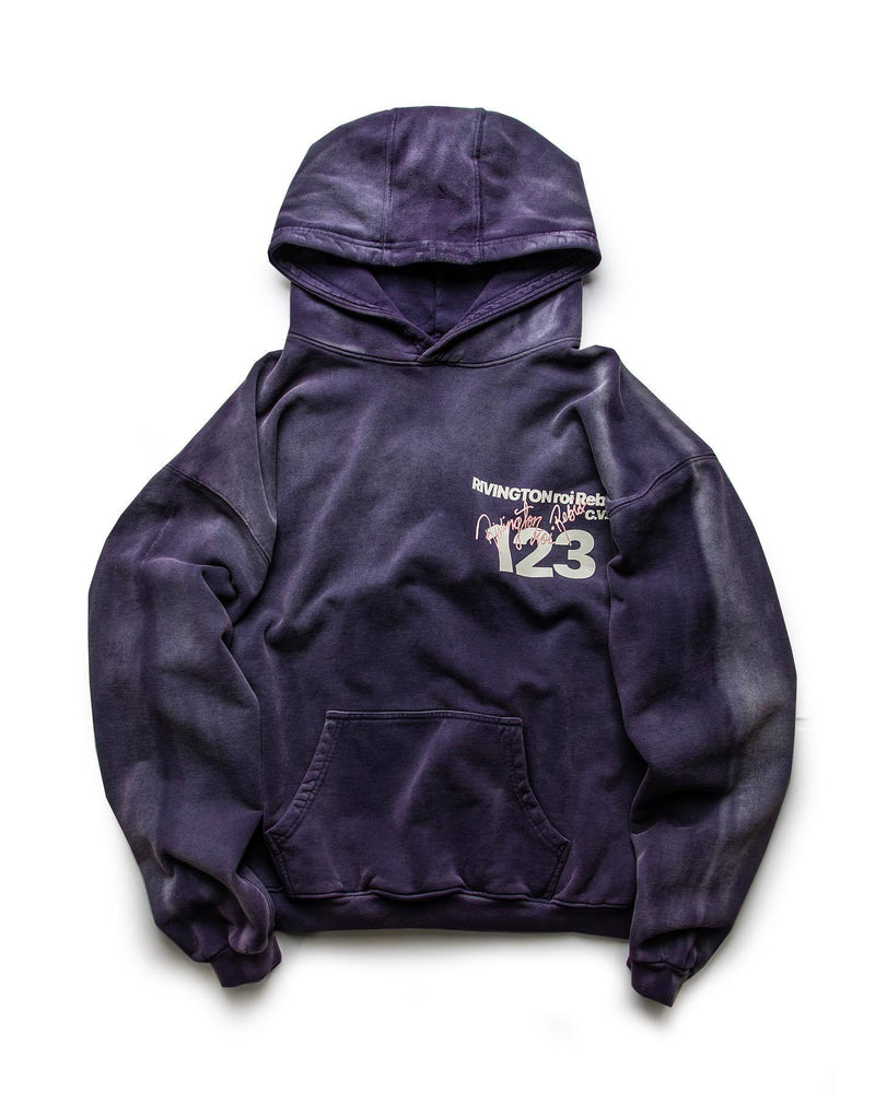 Rrr123 Hoodie Retro Washed Distressed Printed Hoodie