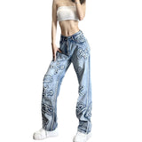 Julia Fox Low Rise Trousers Straight Jeans Loose Street Straight Casual Pants