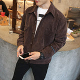 Corduroy Varsity Jacket Men's Jacket Youth Spring and Autumn Student Baseball Uniform Youth Jacket