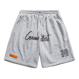 Men Shorts Summer Letter Print Knit Casual Loose Shorts Men