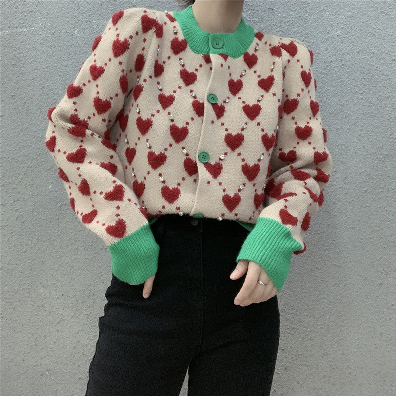 Preppy Aesthetic Sweater O-neck Short Cardigan Women's Knitwear