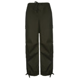 Julia Fox Low Rise Trousers Casual Low Waist Ankle Banded Pants
