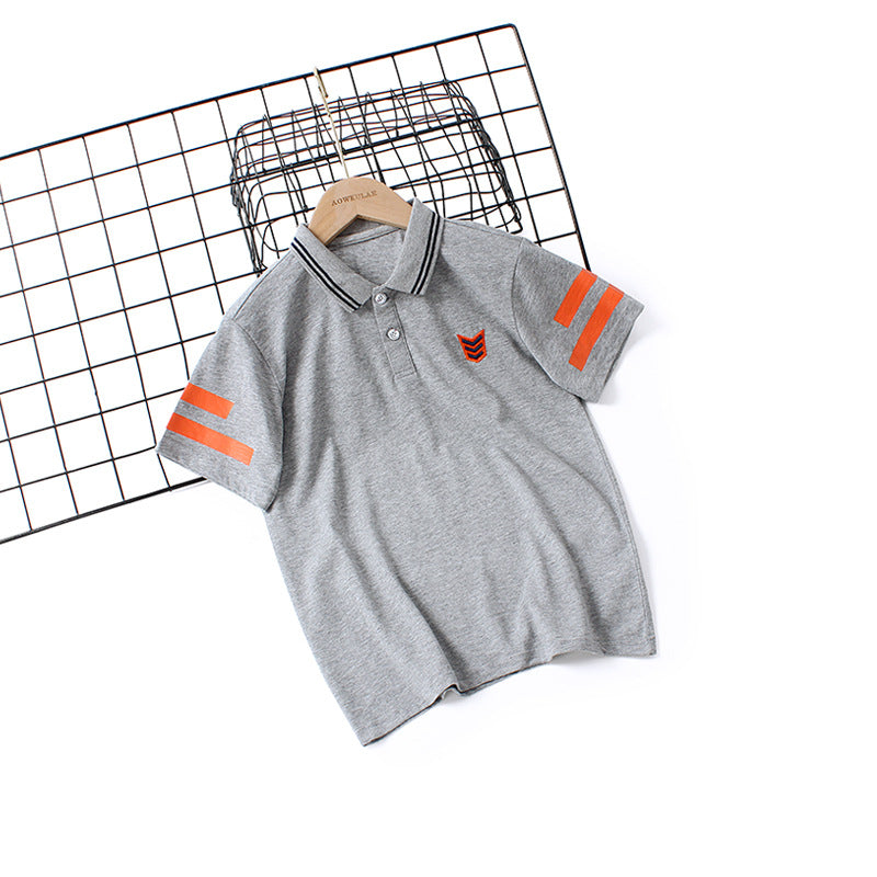 Children T Shrits Summer Boys' Lapel Short Cotton Short Sleeve
