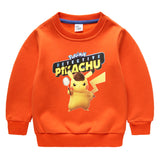 Children Pokemon Pikachu Hoodie Children's Fleece-Lined Sweater