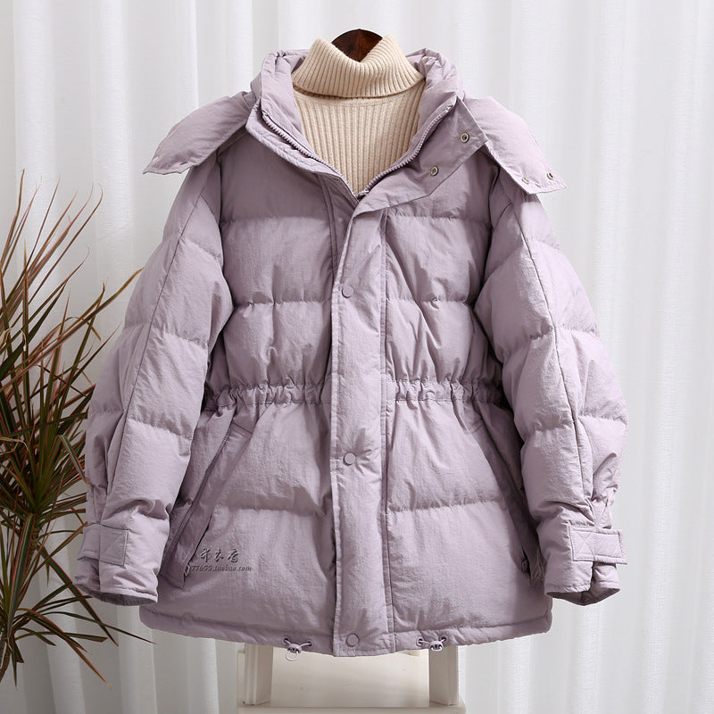 Women Winter Coats Puffer Jacket Down Coat Winter New Slim Slimming Profile Drawstring White Duck Down Coat