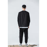 Black Varsity Jacket Autumn and Winter Cargo Pants Long Sleeve Hip Hop Multi-Pocket Dark Mechanical Style Jacket Coat