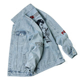 Comic Denim Jacket Men's Denim Jacket Autumn Embroidery
