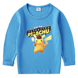 Children Pokemon Pikachu Hoodie Spring and Autumn Bottoming Shirt Boys' T-shirt