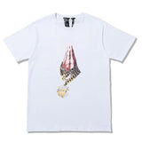 Vlone T Shirts Palm Necklace Large V Printed High Street Men's and Women's Short-Sleeved T-shirt