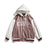 White Varsity Jacket Spring Retro Street Men's Jacket Coat Contrast Color College Style Loose Jacket Baseball Uniform Men