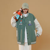 Jock Jacket Baseball Uniform Coat Men's Clothing Spring and Autumn Loose Stitching Jacket Couple Embroidered Clothes