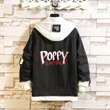 Comic Denim Jacket Men and Women Fashion Hooded Denim Jacket Spring and Autumn