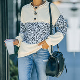Women Fall Outfits Sweater Women Autumn and Winter Stitching Contrast Color Long Sleeve round Neck Top