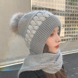 Women Winter Hats Women's Woolen Cap Scarf Hat Autumn and Winter