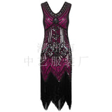 1920S Dress Vintage Sequins Dress Evening Dress Women Tassel Evening Gown