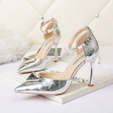Nude Block Heels Closed Toe Sandals