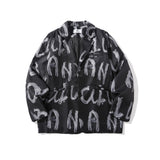 Men's Casual Suit Man Blzer Alphabet Graffiti Print Casual Suit Jacket Men's Loose Lapels Jacket Small Suit
